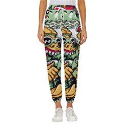 Scooter-motorcycle-graffiti Women s Cropped Drawstring Pants by 99art