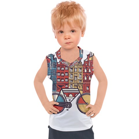 Amsterdam Graphic Design Poster Illustration Kids  Sport Tank Top by 99art