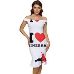 I Love Ginebra Off Shoulder Ruffle Split Hem Bodycon Dress by ilovewhateva