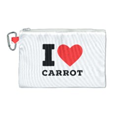 I Love Carrots  Canvas Cosmetic Bag (large) by ilovewhateva
