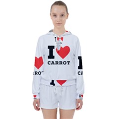 I Love Carrots  Women s Tie Up Sweat by ilovewhateva