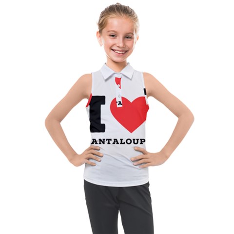 I Love Cantaloupe  Kids  Sleeveless Polo Tee by ilovewhateva