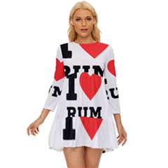 I Love Rum Long Sleeve Babydoll Dress by ilovewhateva