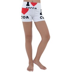 I Love Cocoa Kids  Lightweight Velour Yoga Shorts by ilovewhateva