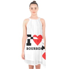 I Love Bourbon  Halter Collar Waist Tie Chiffon Dress by ilovewhateva