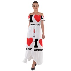 I Love Apricot  Off Shoulder Open Front Chiffon Dress by ilovewhateva
