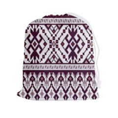 Illustration Ukrainian Folk Seamless Pattern Ornament Drawstring Pouch (2xl) by Cowasu