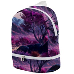 Landscape Landscape Painting Purple Purple Trees Zip Bottom Backpack by Cowasu