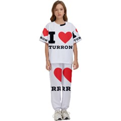 I Love Turron  Kids  Tee And Pants Sports Set by ilovewhateva