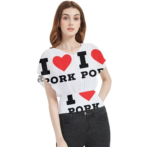 I Love Pork  Butterfly Chiffon Blouse by ilovewhateva