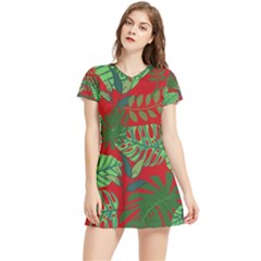 Leaves Leaf Nature Pattern Red Green Women s Sports Skirt by Cowasu