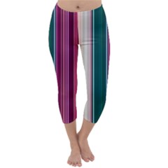 Vertical Line Color Lines Texture Capri Winter Leggings  by Bangk1t