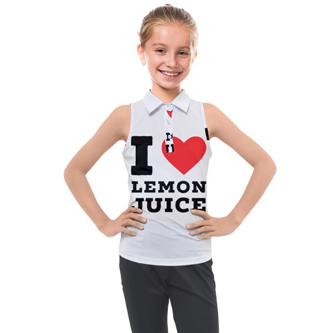 I Love Lemon Juice Kids  Sleeveless Polo Tee by ilovewhateva