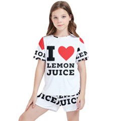 I Love Lemon Juice Kids  Tee And Sports Shorts Set by ilovewhateva