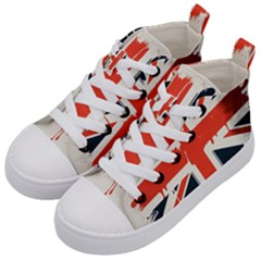 Union Jack England Uk United Kingdom London Kids  Mid-top Canvas Sneakers by Bangk1t
