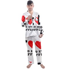 I Love Red Eye Coffee Men s Long Sleeve Satin Pajamas Set by ilovewhateva