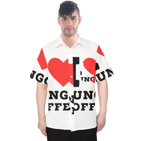 I Love Lungo Coffee  Men s Hawaii Shirt by ilovewhateva