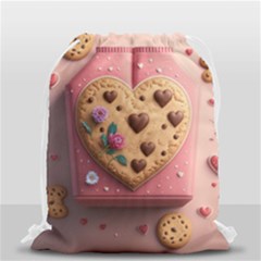 Cookies Valentine Heart Holiday Gift Love Drawstring Bag (small) by Ndabl3x