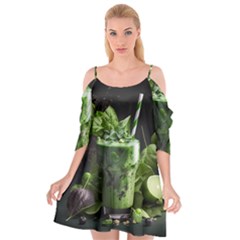 Drink Spinach Smooth Apple Ginger Cutout Spaghetti Strap Chiffon Dress by Ndabl3x