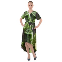 Drink Spinach Smooth Apple Ginger Front Wrap High Low Dress by Ndabl3x