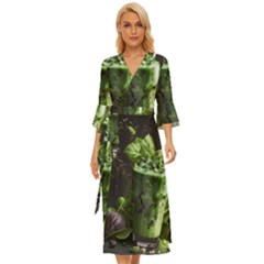 Drink Spinach Smooth Apple Ginger Midsummer Wrap Dress by Ndabl3x