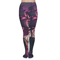 Ship Pirate Adventure Landscape Ocean Sun Heaven Tights by Ndabl3x