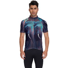 Elephant Tusks Trunk Wildlife Africa Men s Short Sleeve Cycling Jersey by Ndabl3x