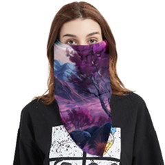 Landscape Painting Purple Tree Face Covering Bandana (triangle) by Ndabl3x