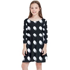 Background Dots Circles Graphic Kids  Quarter Sleeve Skater Dress by Ndabl3x