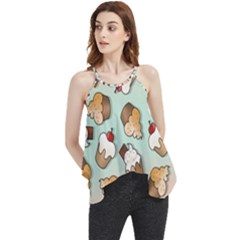 Cupcakes Cake Pie Pattern Flowy Camisole Tank Top by Ndabl3x
