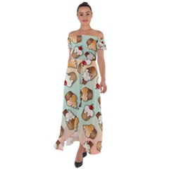 Cupcakes Cake Pie Pattern Off Shoulder Open Front Chiffon Dress by Ndabl3x