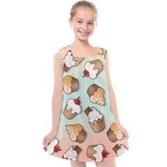 Cupcakes Cake Pie Pattern Kids  Cross Back Dress by Ndabl3x