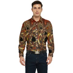 Geometric Art Fractal Abstract Art Men s Long Sleeve Pocket Shirt  by Ndabl3x