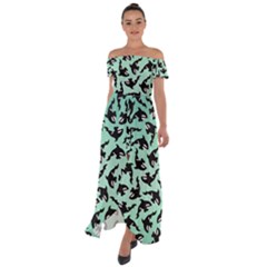 Orca Killer Whale Fish Off Shoulder Open Front Chiffon Dress by Ndabl3x