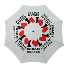 I Love Cream Coffee Golf Umbrellas by ilovewhateva