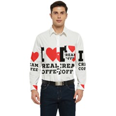 I Love Cream Coffee Men s Long Sleeve Pocket Shirt  by ilovewhateva