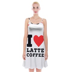 I Love Latte Coffee Spaghetti Strap Velvet Dress by ilovewhateva