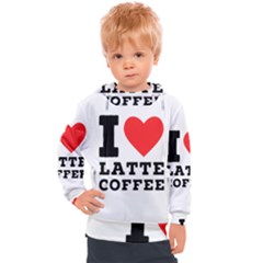 I Love Latte Coffee Kids  Hooded Pullover by ilovewhateva