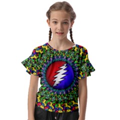 Grateful Dead Pattern Kids  Cut Out Flutter Sleeves by Wav3s