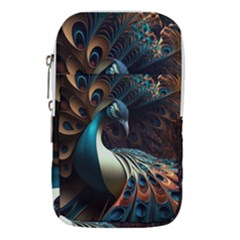 Peacock Bird Feathers Plumage Colorful Texture Abstract Waist Pouch (large) by Wav3s