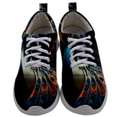 Peacock Bird Feathers Plumage Colorful Texture Abstract Mens Athletic Shoes by Wav3s