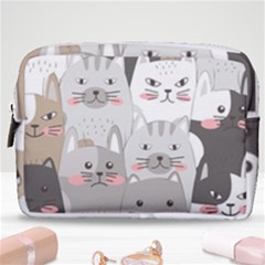 Cute Cats Seamless Pattern Make Up Pouch (medium) by Wav3s