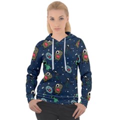 Monster-alien-pattern-seamless-background Women s Overhead Hoodie by Wav3s