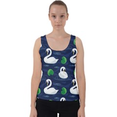 Swan-pattern-elegant-design Velvet Tank Top by Wav3s