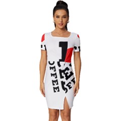 I Love Iced Coffee Fitted Knot Split End Bodycon Dress by ilovewhateva
