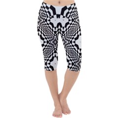 Tile Repeating Pattern Texture Lightweight Velour Cropped Yoga Leggings by Ndabl3x