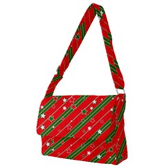 Christmas Paper Star Texture Full Print Messenger Bag (l) by Ndabl3x