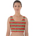 Christmas Papers Red And Green Velvet Crop Top View1