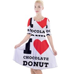 I Love Chocolate Donut Quarter Sleeve A-line Dress by ilovewhateva