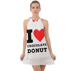 I Love Chocolate Donut Halter Tie Back Chiffon Dress by ilovewhateva